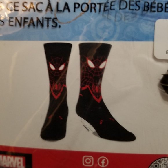 Marvel Miles Morales Spider-man 360 Crew Socks - Picture 3 of 5